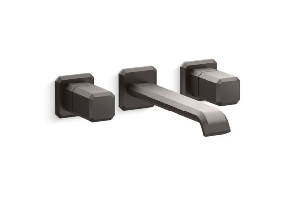 Kallista - Bezel Wall Mount Widespread Sink Faucet, Elongated Spout
