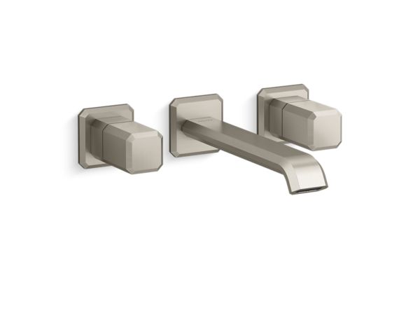 Kallista - Bezel Wall Mount Widespread Sink Faucet, Elongated Spout