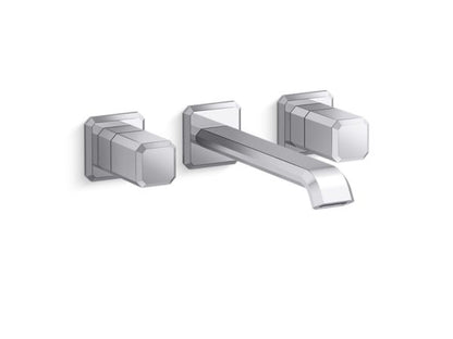 Kallista - Bezel Wall Mount Widespread Sink Faucet, Elongated Spout