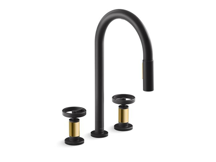Kohler - Billet Touchless Pull-Down Kitchen Faucet - Circle Hanldes