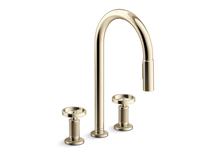 Kohler - Billet Touchless Pull-Down Kitchen Faucet - Circle Hanldes