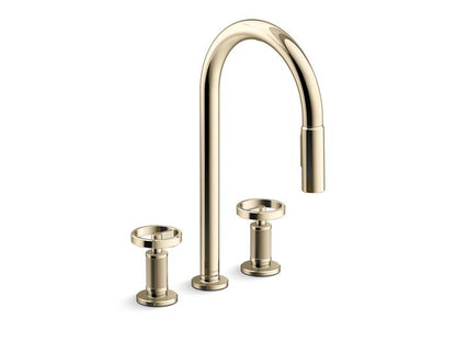 Kohler - Billet Touchless Pull-Down Kitchen Faucet - Circle Hanldes