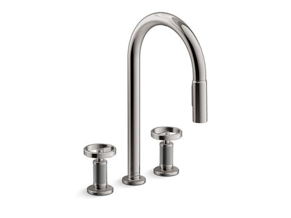 Kohler - Billet Touchless Pull-Down Kitchen Faucet - Circle Hanldes