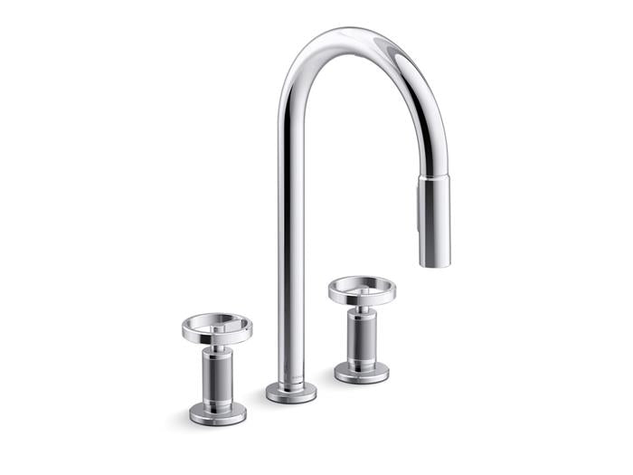 Kohler - Billet Touchless Pull-Down Kitchen Faucet - Circle Hanldes