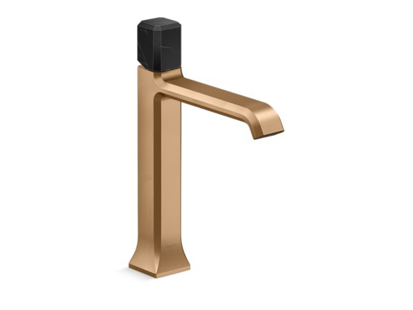 Kallista - Bezel Single Control Sink Faucet, Tall Spout, Nero Marquina Stone