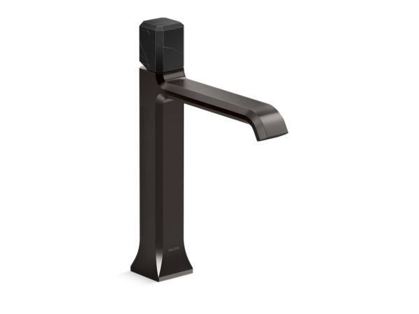 Kallista - Bezel Single Control Sink Faucet, Tall Spout, Nero Marquina Stone