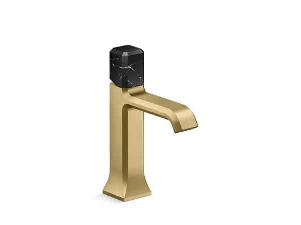 Kallista - Bezel Single Control Sink Faucet, Nero Marquina Stone