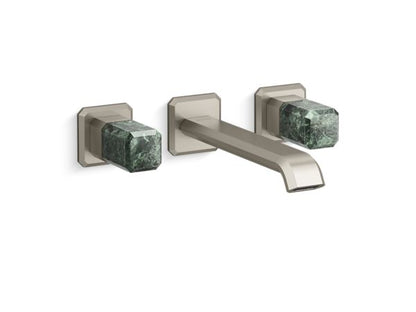 Kallista - Bezel Wall Mount Widespread Sink Faucet, Elongated Spout, Guatemala Stone