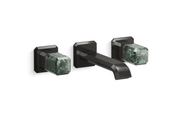 Kallista - Bezel Wall Mount Widespread Sink Faucet, Guatemala Stone