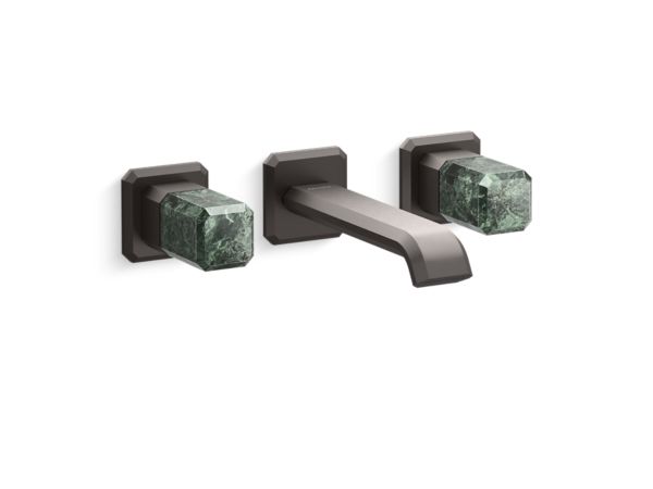 Kallista - Bezel Wall Mount Widespread Sink Faucet, Guatemala Stone