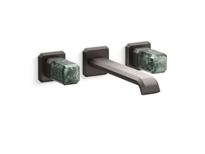Kallista - Bezel Wall Mount Widespread Sink Faucet, Elongated Spout, Guatemala Stone