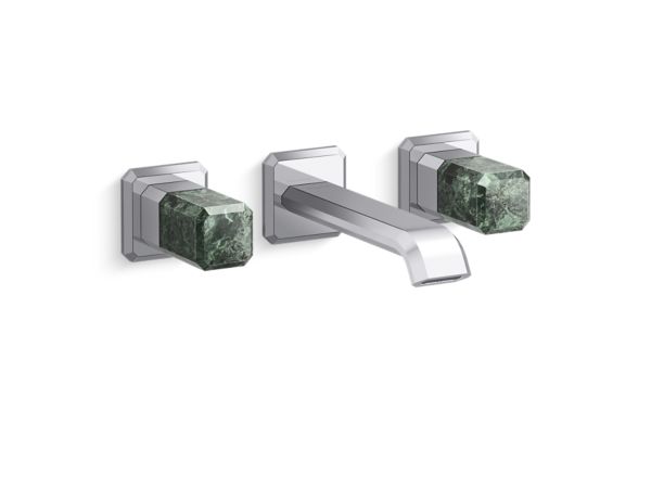 Kallista - Bezel Wall Mount Widespread Sink Faucet, Guatemala Stone