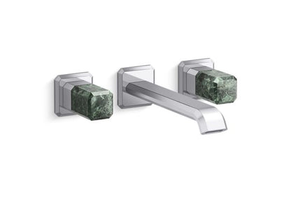 Kallista - Bezel Wall Mount Widespread Sink Faucet, Elongated Spout, Guatemala Stone