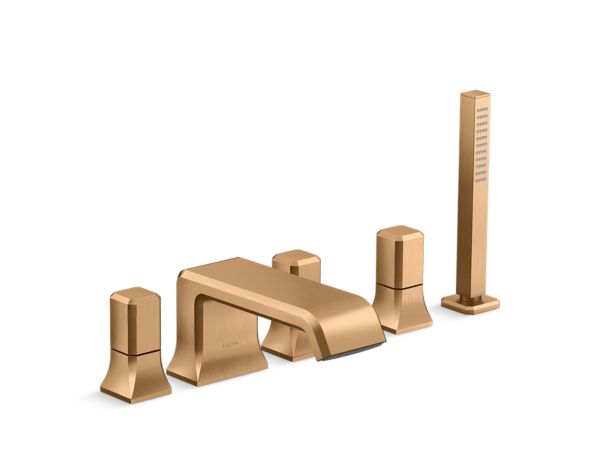 Kallista - Bezel Deckmount Bath Faucet with Diverter and Handshower