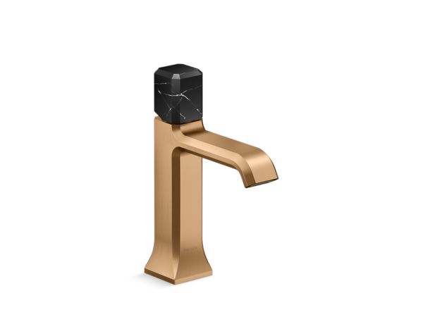 Kallista - Bezel Single Control Sink Faucet, Nero Marquina Stone