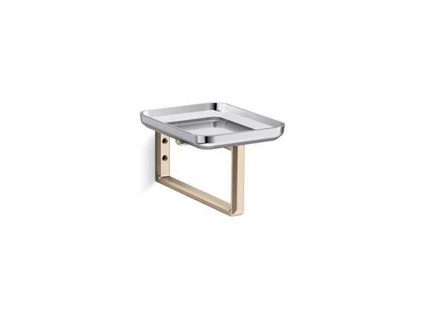 Kallista - Vice Tray With Arm - Brushed Broze/Polished Chrome