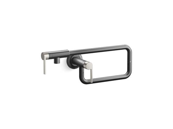 Kallista - Juxtapose Wall-Mount Pot Filler with Stainless Accents