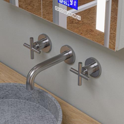 Alfi - 8 Inch Widespread Wall-Mounted Cross Handle Faucet