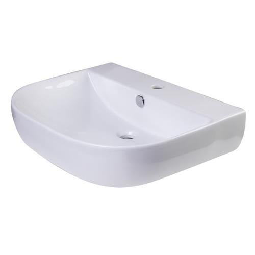 Alfi - 24 Inch White D-Bowl Porcelain Wall Mounted Bath Sink