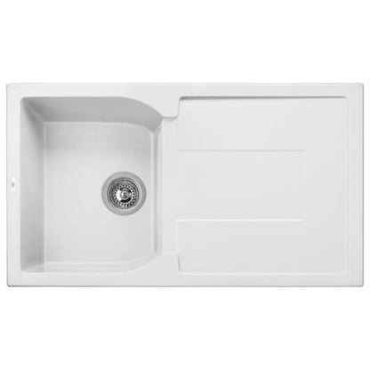Alfi - 34 Inch Single Bowl Granite Composite Kitchen Sink with Drainboard