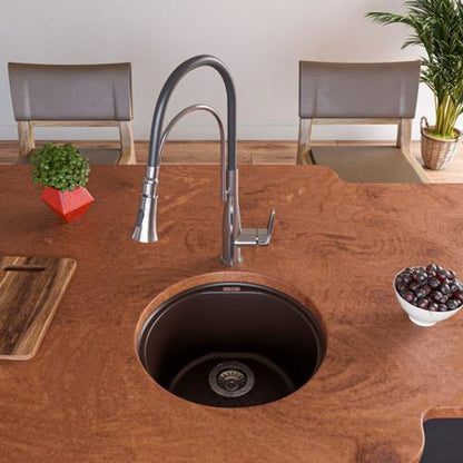 Alfi - 17 Inch Undermount Round Granite Composite Kitchen Prep Sink