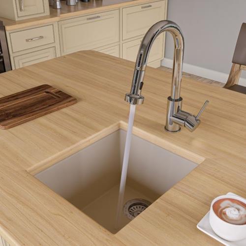 Alfi - 17 Inch Undermount Rectangular Granite Composite Kitchen Prep Sink