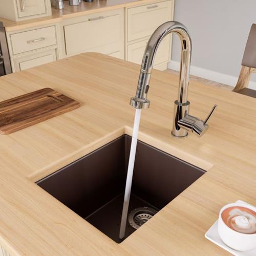 Alfi - 17 Inch Undermount Rectangular Granite Composite Kitchen Prep Sink
