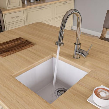 Alfi - 17 Inch Undermount Rectangular Granite Composite Kitchen Prep Sink