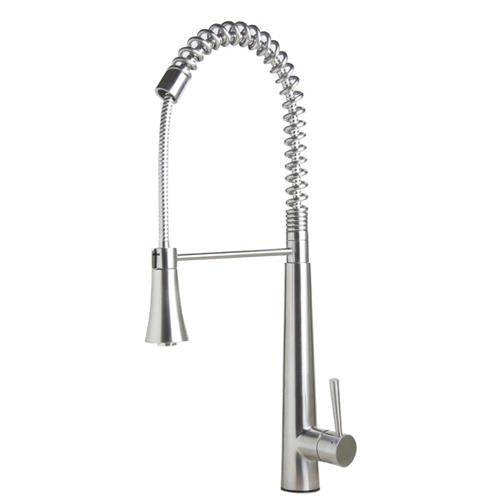 Alfi - Solid Stainless Steel Commercial Spring Kitchen Faucet with Pull Down Shower Spray