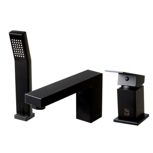 Alfi - Deck Mounted Tub Filler and Square Hand Held Shower Head