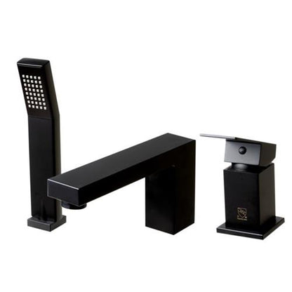 Alfi - Deck Mounted Tub Filler and Square Hand Held Shower Head