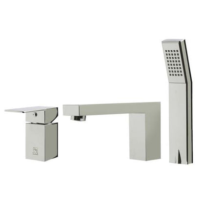 Alfi - Deck Mounted Tub Filler and Square Hand Held Shower Head