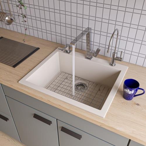 Alfi - 24 Inch Drop-In Single Bowl Granite Composite Kitchen Sink