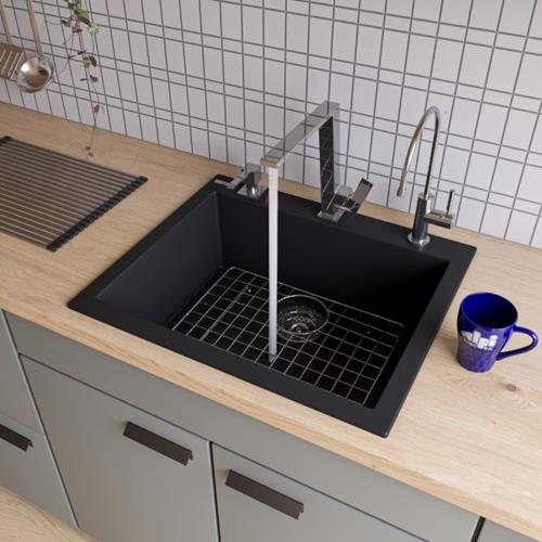 Alfi - 24 Inch Drop-In Single Bowl Granite Composite Kitchen Sink