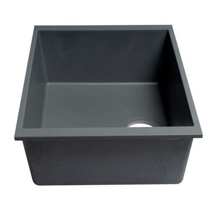 Alfi - Black 24 Inch Undermount Single Bowl Granite Composite Kitchen Sink
