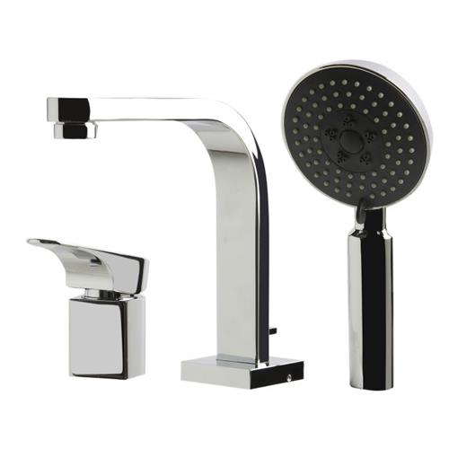 Alfi - Deck Mounted Tub Filler and Round Hand Held Shower Head