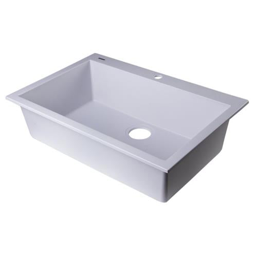 Alfi - 30 Inch Drop-In Single Bowl Granite Composite Kitchen Sink