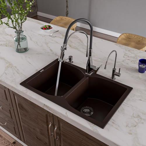 Alfi - 32 Inch Drop-In Double Bowl Granite Composite Kitchen Sink