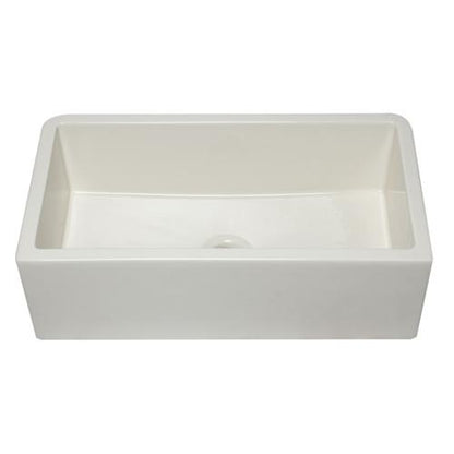 Alfi - 33 Inch Smooth Apron Solid Thick Wall Fireclay Single Bowl Farm Sink