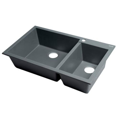 Alfi - 34 Inch Double Bowl Drop In Granite Composite Kitchen Sink