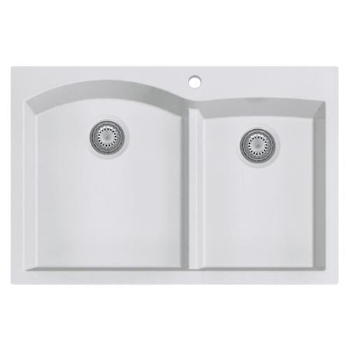 Alfi - 33 Inch Double Bowl Drop In Granite Composite Kitchen Sink