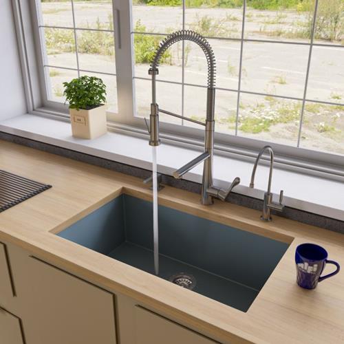 Alfi - 33 Inch Single Bowl Undermount Granite Composite Kitchen Sink