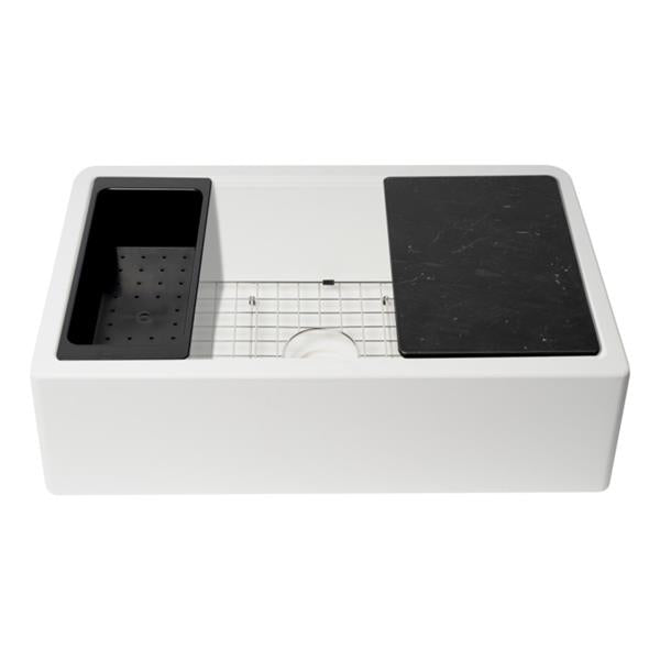 Alfi - Granite Composite Single Bowl Farm Sink with Accessories