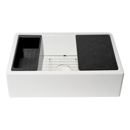 Alfi - Granite Composite Single Bowl Farm Sink with Accessories