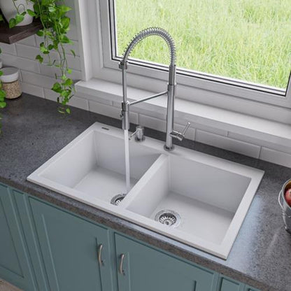 Alfi - 34 Inch Drop-In Double Bowl Granite Composite Kitchen Sink