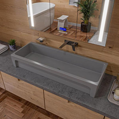 Alfi - 48 Inch White Above Mount Porcelain Bath Trough Sink