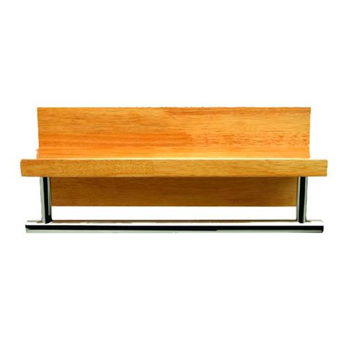 Alfi - 16 Inch Wooden Shelf with Chrome Towel Bar Bathroom Accessory
