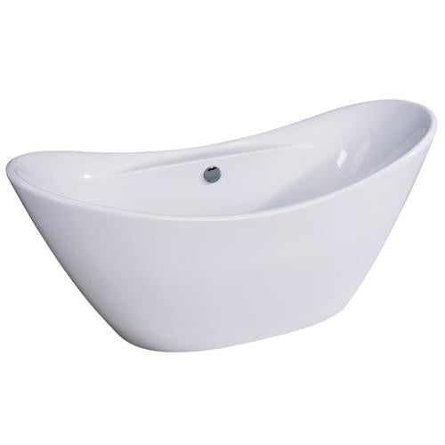 Alfi - 68 inch White Oval Acrylic Free Standing Soaking Bathtub