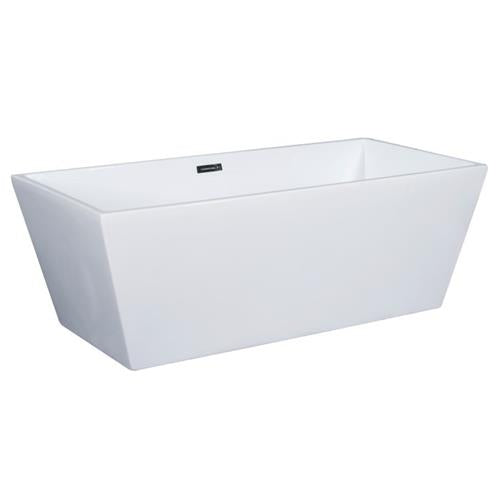 Alfi - 67 inch White Rectangular Acrylic Free Standing Soaking Bathtub