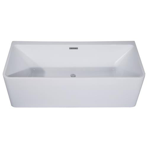 Alfi - 59 inch White Rectangular Acrylic Free Standing Soaking Bathtub